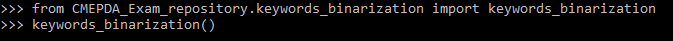 Esempio di utilizzo della funzione in una sessione python.
