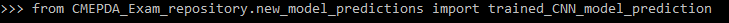 Esempio di utilizzo della funzione in una sessione python.