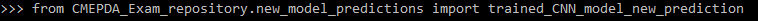 Esempio di utilizzo della funzione in una sessione python.
