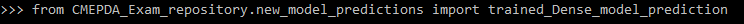 Esempio di utilizzo della funzione in una sessione python.