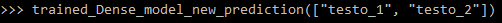Esempio di utilizzo della funzione in una sessione python.