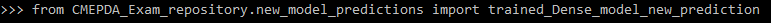 Esempio di utilizzo della funzione in una sessione python.