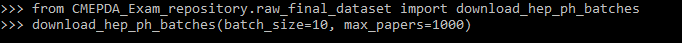 Esempio di utilizzo della funzione in una sessione python.
