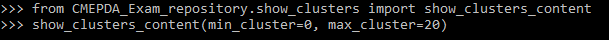 Esempio di utilizzo della funzione in una sessione python.