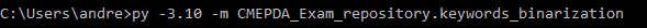 Esempio di utilizzo dello script da terminale.