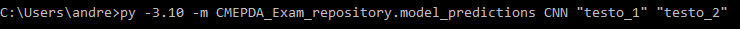 Esempio di utilizzo dello script da terminale.