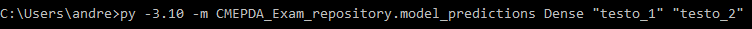 Esempio di utilizzo dello script da terminale.