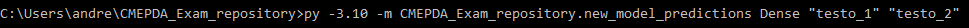 Esempio di utilizzo dello script da terminale.