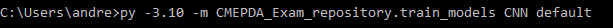 Esempio di utilizzo dello script da terminale.