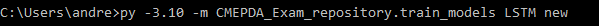Esempio di utilizzo dello script da terminale.