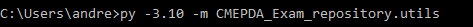Esempio di utilizzo della funzione in una sessione python.